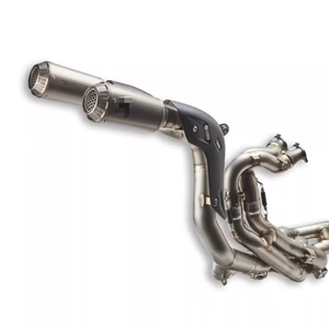 Système d'échappement AK en titane intégral avec revêtement en carbone véritable, adapté à la <span class=keywords><strong>Ducati</strong></span> V4 Panigale Streetfighter V4. - Product Image 1