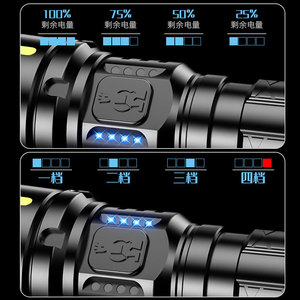 ไฟฉายซูมได้ M155ชาร์จไฟได้2600มิลลิแอมป์ต่อชั่วโมง LED จอแสดงผลคู่อะลูมิเนียมกันน้ำไฟกำลังสูงแบบพกพากลางแจ้ง - Product Image 1