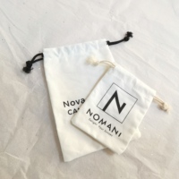 Sac à cordon en coton imprimé sur mesure, pochette en toile avec logo imprimé pour l'emballage de bijoux