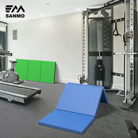 Tapis de yoga en gros, équipement de jeu souple, tapis d'entraînement de gymnastique pliables et écologiques, tapis triple pliage antidérapants en PVC+EPE PU
