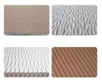 Panneau de peinture d'art de chambre à coucher, panneau de plafond brut/peinture/PVC 3D Wave panneaux de Fiber murale MDF pour la décoration murale