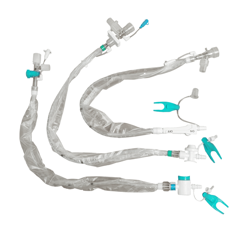 Catéter de succión médica desechable estéril para hospital Catéter de succión cerrado con marca de 72 horas Catéter de succión de esputo