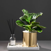Pots de plantes de jardinière modernes, pot de fleurs en céramique or, pot de fleurs d'intérieur et d'extérieur, décoration de la maison
