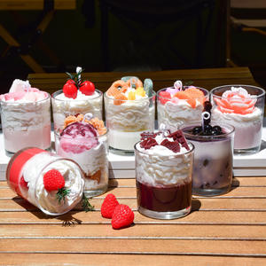 Bougie parfumée artisanale en forme <span class=keywords><strong>de</strong></span> <span class=keywords><strong>cornet</strong></span> <span class=keywords><strong>de</strong></span> <span class=keywords><strong>glace</strong></span>, style crème glacée, fruits <span class=keywords><strong>de</strong></span> luxe, bougie en cire <span class=keywords><strong>de</strong></span> soja faite à la main - Product Image 2