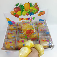 Jouet Squishy en TPR en forme de bloc de durian 8x4cm, fait main, son de craquellement de fruit simulé, rebond lent, anti-stress, pour filles et garçons