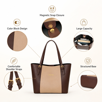Tas Tote Kulit PU Kustom untuk Wanita, Kapasitas Besar, Tas Selempang, Penutup Magnetik, Tas Kerja, Tas Belanja, Grosir, OEM, Label Pribadi