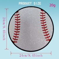 En gros, patchs brodés à paillettes de grande taille en forme de boule, patchs thermocollants à paillettes pour baseball, patchs de tennis, badges à paillettes