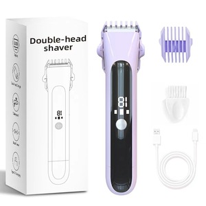 Épilateur électrique pour femmes, pour l'épilation <span class=keywords><strong>intime</strong></span> et corporelle complète, double tête, rechargeable par USB, lavable à l'eau - Product Image 2