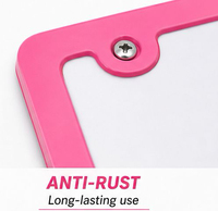 Support de plaque d'immatriculation décoratif en alliage d'aluminium rose, modèle US standard FENGYUNJIA MG-10, vente en gros