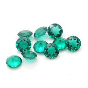 Varios tamaños sintético Zambia verde esmeralda forma redonda hidrotermal piedra preciosa suelta para collar joyería - Product Image 5