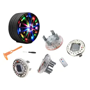 Hismathmoim-décoration de pneus RGB, 4 pièces, lumière solaire, Auto Flash, décoloration, accessoires de pneus LED, lampe étanche