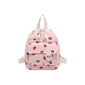 Túi đi học ngoại hình cao cấp bằng vải nhung kẻ Ba lô nhỏ cho nữ sinh Đại Học nữ sinh Thiểu Số - Product Image 5