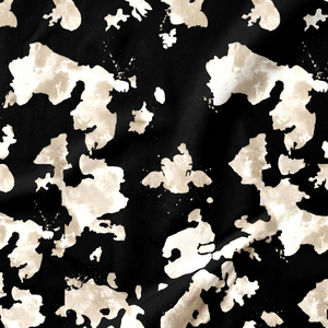 Eco-Friendly Organic <b>Black</b> White Abstract Print Cotton Poplin Fabric for Women's Skirt Apparel Custom Logo - Product Image 2