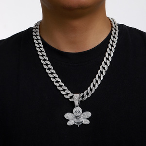 สร้อยคอจี้ฮิปฮอปสำหรับผู้ชาย สร้อยคิวบา แฟชั่นทันสมัย เครื่องประดับอินเทรนด์ - Product Image 2