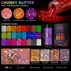 Brillo Corporal Grueso de Grado Cosmético al por Mayor, Brillo Vegano Holográfico <span class=keywords><strong>para</strong></span> Rostro y Cabello <span class=keywords><strong>para</strong></span> Maquillaje de Festivales de Música y Fiestas Rave - Product Image 4