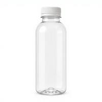 Bouteille en plastique transparente PET de 350 ml pour boissons, jetable, avec bouchon à vis blanc