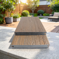Planche de terrasse extérieure solide 140x21mm, revêtement composite WPC co-extrudé de deuxième génération pour patio