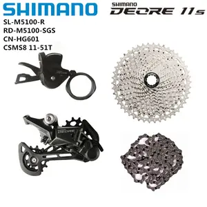 SHIMANO DEORE M5100 M5120 11 hız Groupset MTB dağ bisikleti Shifter arka attırıcı 42T 51T kaset zincir bisiklet 11v bölüm