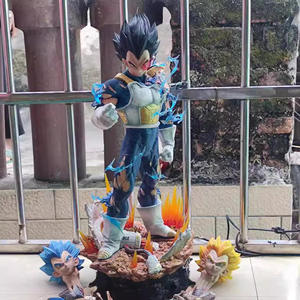 Statue en résine d'armure Saiyan endommagée par le combat de Vegeta avec effet d'énergie de <span class=keywords><strong>foudre</strong></span> bleue, figurine de collection d'anime pour les fans - Product Image 2
