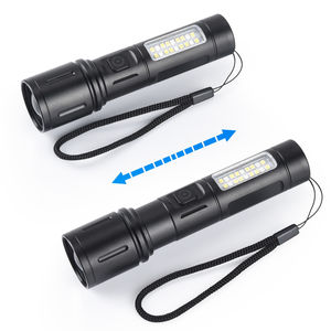 Bán hàng nóng ngoài trời 18650 trắng Laser Hợp kim nhôm TYPE-C có thể sạc lại đầu có thể thu vào <span class=keywords><strong>Led</strong></span> đèn pin - Product Image 2