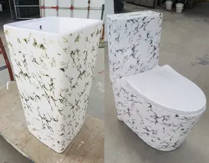 Chaozhou 화장실 한 조각 세라믹 위생 도자기 욕실 화장실 화장실 세트 분지 싱크
