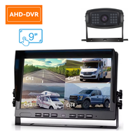 Moniteur DVR sans fil 9 pouces 2CH/4CH AHD 1080P Caméra de recul filaire Kit de recul pour véhicule universel