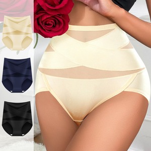 Braguitas de control de abdomen de cintura alta para mujer, talla grande, estilo fino, con entrepierna de seda, que realzan la cadera, faja moldeadora - Product Image 1