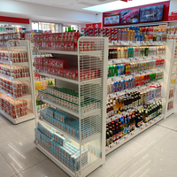 King Display Metallische Supermarktregale Einseitige Stahlregale Pulverbeschichtet Leichtgewichtig Schnelle Montage Ausstellungsvorrichtung