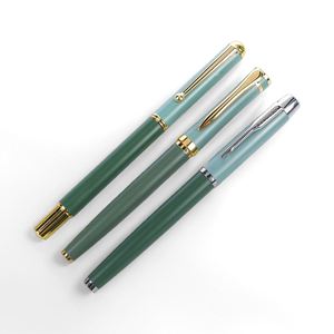 Stylos à bille en métal vert à encre noire de qualité supérieure, personnalisés avec logo, promotionnels, de luxe, vente en gros - Product Image 2
