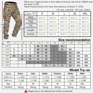 Calças táticas de caça para homens Idogear Novo Verson G3 Camo Calças de combate com joelheiras Calças camufladas