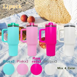 แก้วน้ำสแตนเลสเคลือบสีดำขนาด 40 ออนซ์ พร้อมฝาและหลอดดูด จำนวน 12 ชิ้น สั่งทำโลโก้ได้ ขายส่งจำนวนมาก รุ่น H2.0 - Product Image 1