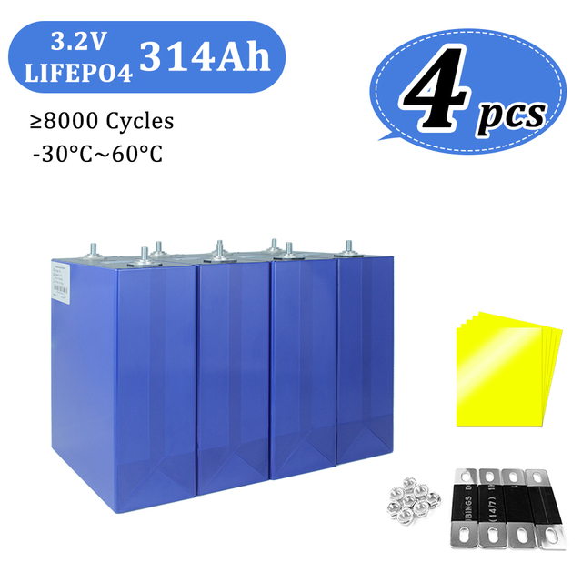 EU/US STOCK Grade A EVE MB31 314Ah CATL 587AH 3.2V 314ah Lifepo4 Battery Cells DIY 4S/16S 48V 15KWH Battery Energy Storage