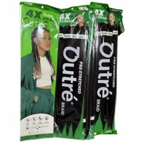 EASY BRAID Cheveux pour Grandes Tresses, Lot de 4, 60 pouces, 415g, Soie haute température, Double trame machine, Star Fashion EZ Dirty Braid