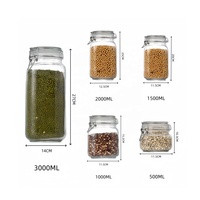 Bocaux en verre pour aliments avec couvercles hermétiques à pince, grands bocaux Mason pour la cuisine, pour farine, céréales, café, pâtes, mise en conserve