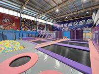 Parc de trampoline pour enfants sur le thème de la galaxie, tapis de saut LED étoilés, filets de sécurité, construction en acier et mousse pour les aires de jeux intérieures (âges