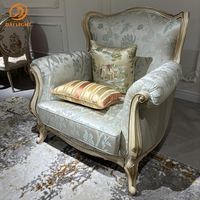 Ensemble de salle de séjour en bois massif, meubles en bois antique personnalisable, canapé villa classique français haut de gamme de luxe européen