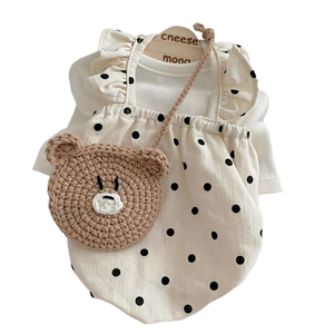 Robe à pois de petite taille pour chiens de compagnie, vêtements de printemps et d'été, style classique pour l'extérieur - Product Image 1