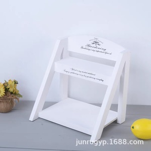 Wooden Display Rack Natural Color 23.7x18.2x27.4cm Multifunction <b>Desk</b> Organizer Storage <b>Shelf</b> For Plants Cosmetics - Product Image 2