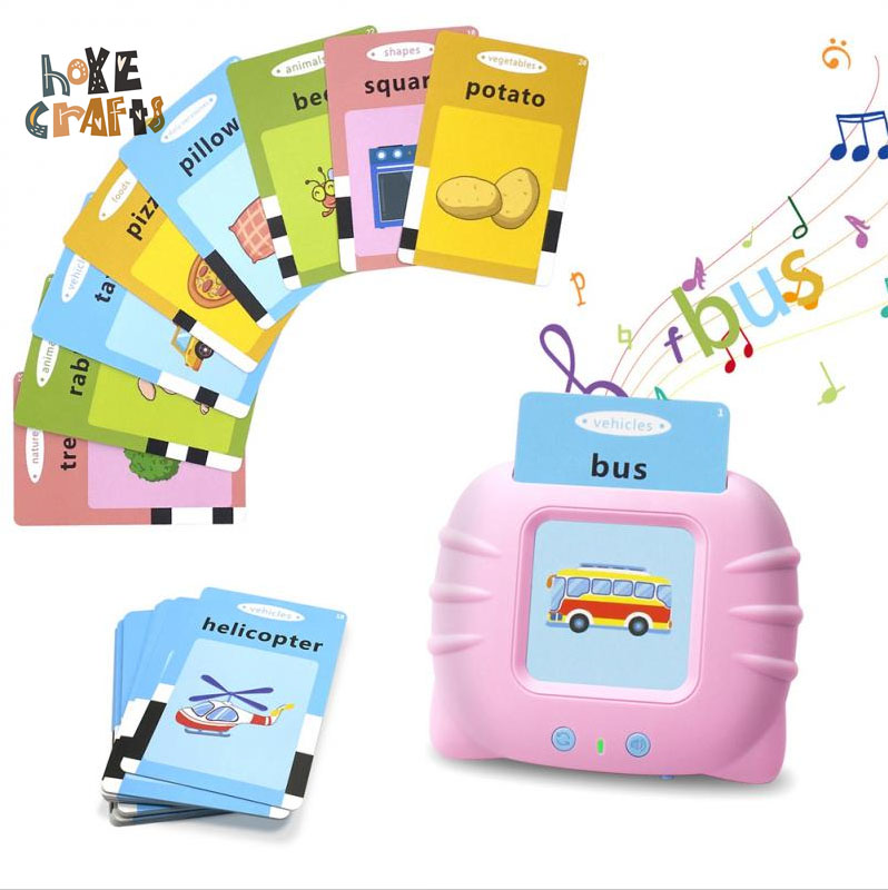 Arabe Apprentissage cartes de lecture jouet en forme de chat allemagne français espagnol italien cartes flash anglais apprentissage machine avec 224 mots