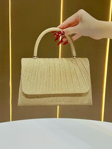Bolsos de mano elegantes con diamantes para mujer, bolso plisado de lujo para mujer, bolsos de noche de lujo, bolso de gran capacidad, bolsos de hombro para mujer - Product Image 1