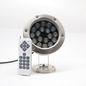 18W IP68 RGB <span class=keywords><strong>LED</strong></span> Dưới Nước Ánh Sáng Thép Không Gỉ Điều Khiển Từ Xa Ao Đèn Hồ Bơi Khu Vườn Không Thấm Nước Ra80 3-Năm - Product Image 1