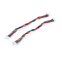 Par de cables trenzados de 5 pines hembra a hembra con conector crimpado en blanco roto, naranja, verde azulado, rojo y negro para señal de sensor OEM