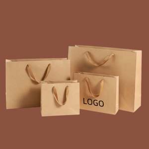 Sacs en papier kraft personnalisés de luxe pour la vente au détail 2025, logo de marque imprimé, écologiques, résistants à la graisse - Product Image 2