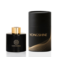 Vide 200ml Rond Plat Forme Noir Diffuseur Conteneurs Reed Diffuseur Parfum Bouteille En Verre