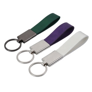 Promotion Silver Metal Carabiner Key Holder Keychain with PU Leather Durable Zinc Alloy Design Angel Animal Style