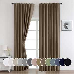 Pannello <span class=keywords><strong>per</strong></span> Finestra Owenie Color Avena <span class=keywords><strong>per</strong></span> <span class=keywords><strong>Soggiorno</strong></span> e Camera da Letto, Set di <span class=keywords><strong>Tende</strong></span> Goffrate, Set di 2 Pannelli Oscuranti - Product Image 1