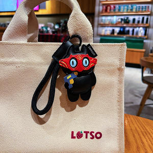 CHENXI Design créatif Chat de dessin animé en cuir PU, Pendentif de sac, Petits accessoires, Porte-clés haut de gamme, Chaîne de suspension mignonne pour sac à dos de couple - Product Image 2