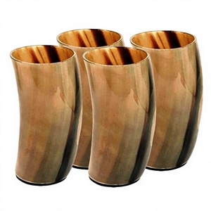 Vasos para Beber de Cuerno de Búfalo, Forma Natural, Pulidos, Rústicos, Decoración para el Hogar, Vaso de Cuerno Artesanal - Product Image 1
