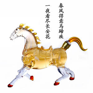 Белая бутылка вина в форме лошади декоративное стекло игристое вино женьшеня запечатанная банка прозрачная пустотелая фляжка для бедер продукт - Product Image 2