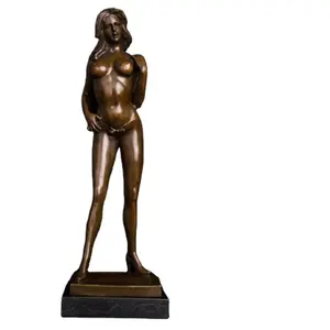 Life size sexy woman carving bronze copper lady girl statue